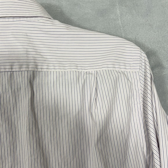Abercrombie Fitch Shirt Mens Small White Stripe Button Muscle Y2K Moose Preppy - Picture 7 of 10